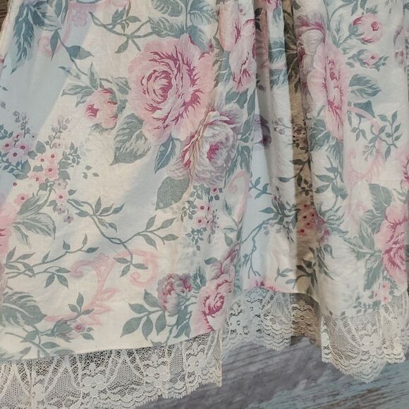 Gunne Sax Jessica McClintock Vintage Pastel Girls Floral Lace Front Dress, Sz 7? - Picture 4 of 7
